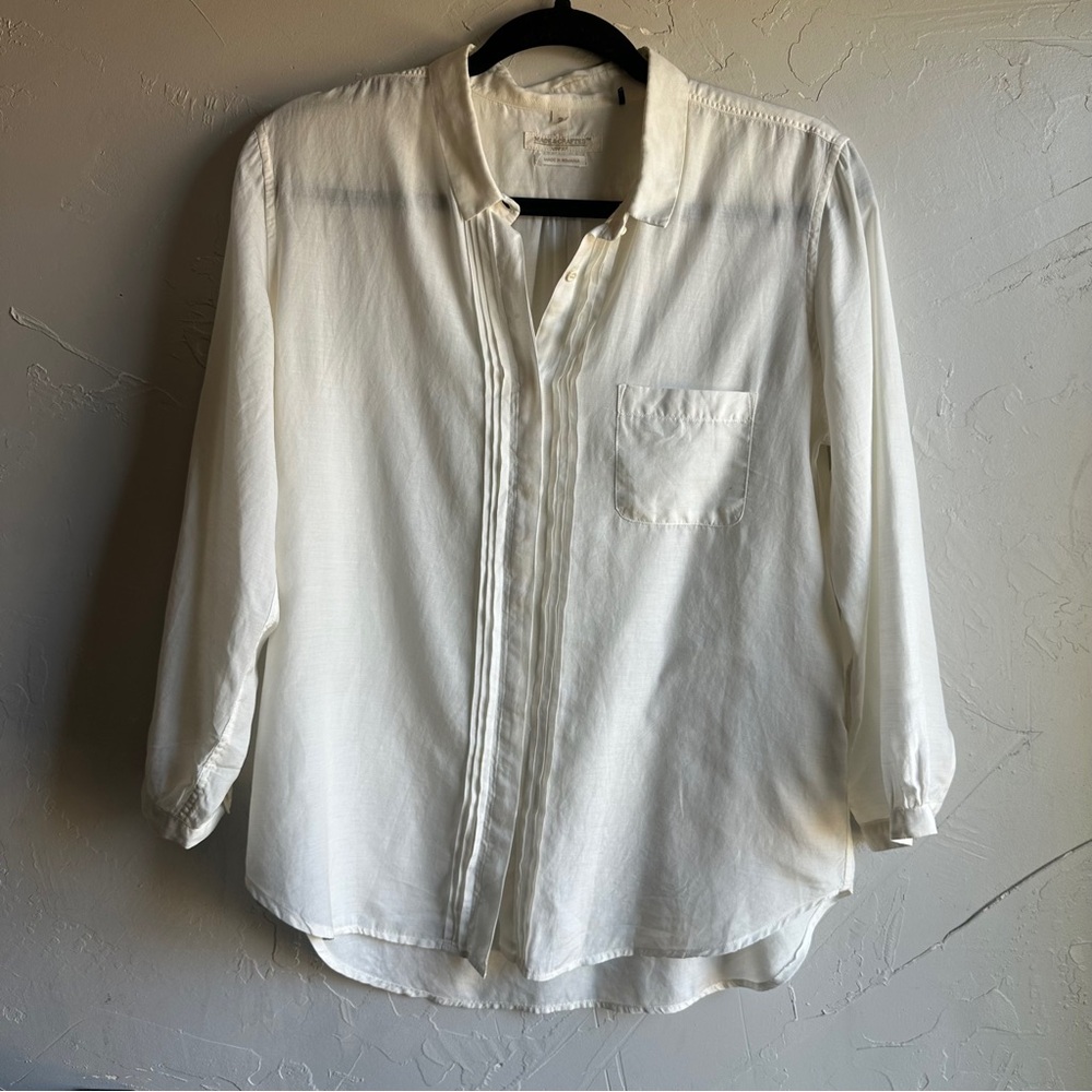 Made‎ & Crafted Levi’s Cotton Silk Blouse Minimalist Neutral Clean Girl Sz 2